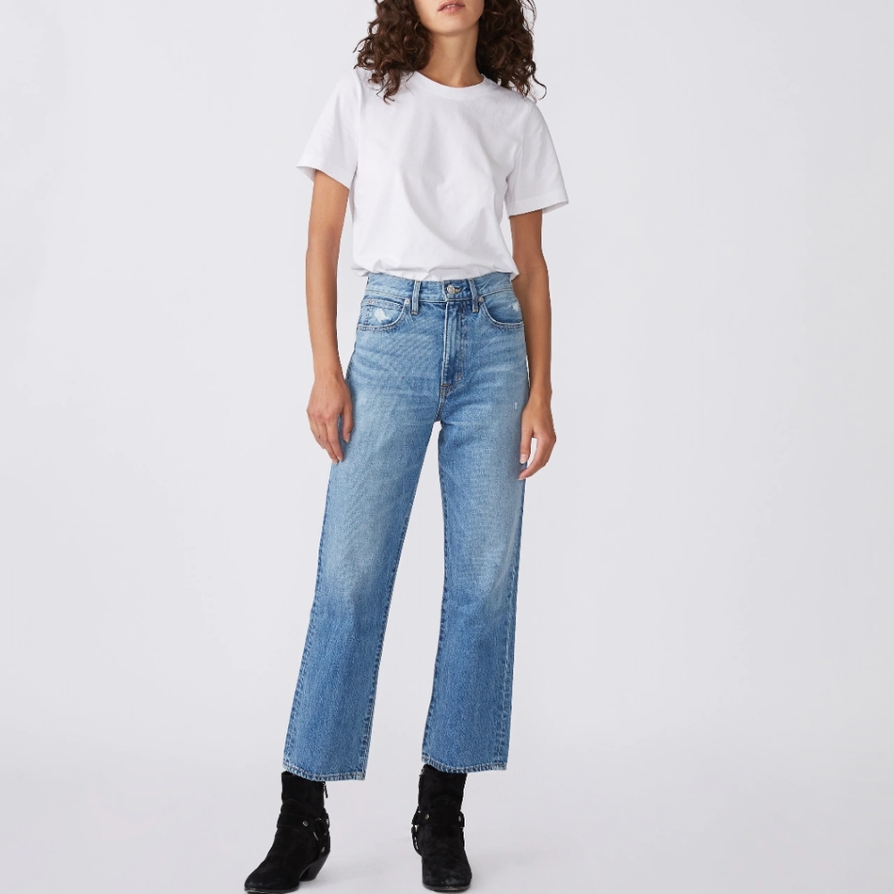 SLVRLAKE London Crop Better Days High Waisted Straight Leg Jeans size 26